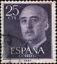Spain - 1955 - General Franco - 25 CTS - Dark Purple - Dictator, Army General - Edifil 1146 - 0